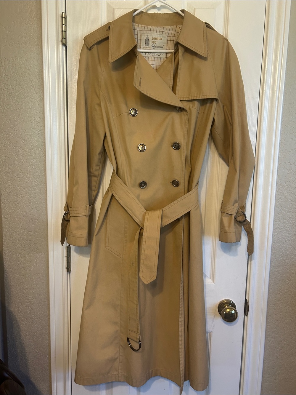 London Fog Classic Khaki Double-Breasted Trench with Belt